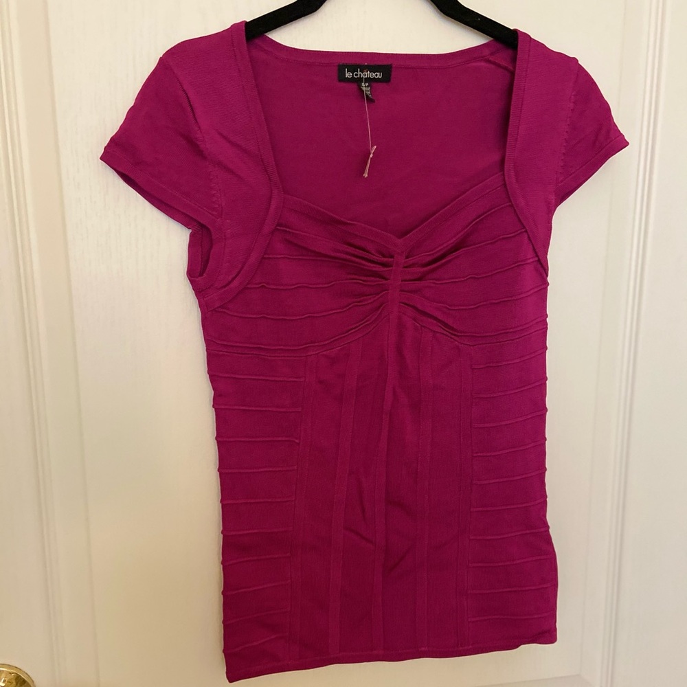 NWT Le Château Fitted Fushia Shirt 👚